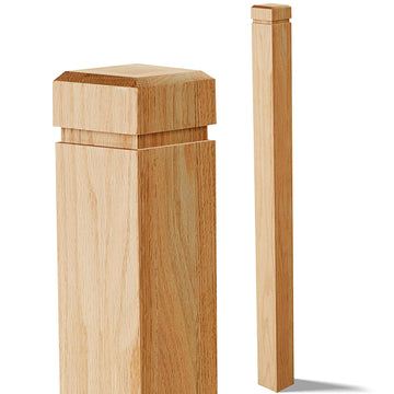 1 Pcs 3.5 x 48 Inch Red Oak Newel Post for Stair Handrail