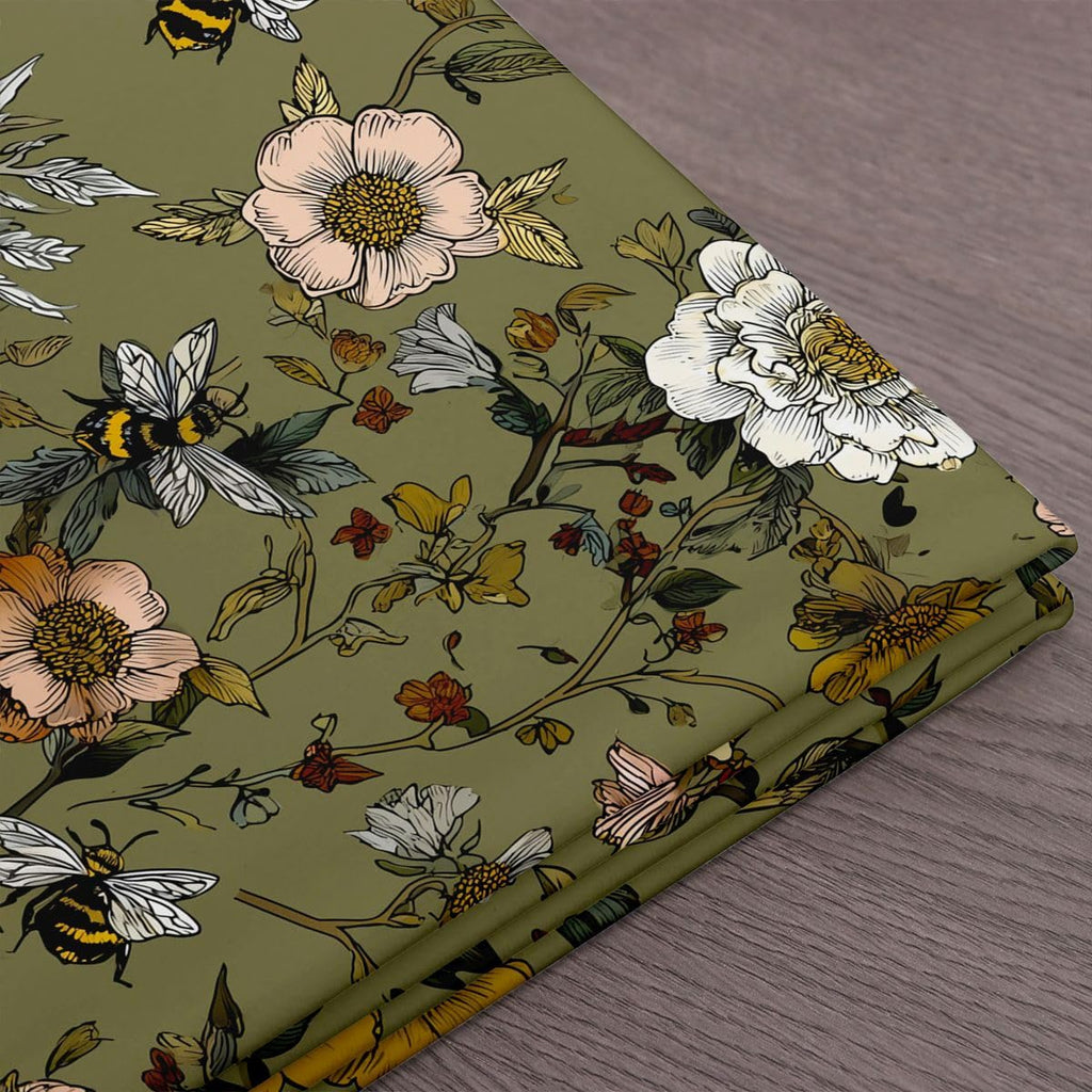 Floral Upholstery Fabric, Retro Botanical Leaf Fabric By The
