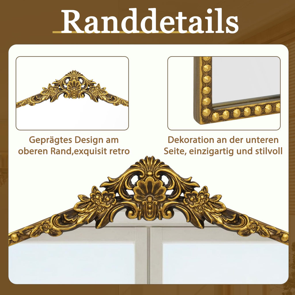 Gold Baroque Mirror Antique 19x28 Inches