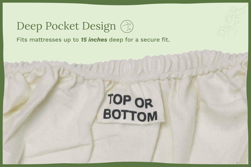 Cotton Sheets Set - 100% GOTS Certified Organic Cotton, Chemical-Free, 400 Thread Count, Deep Pocket, Soft