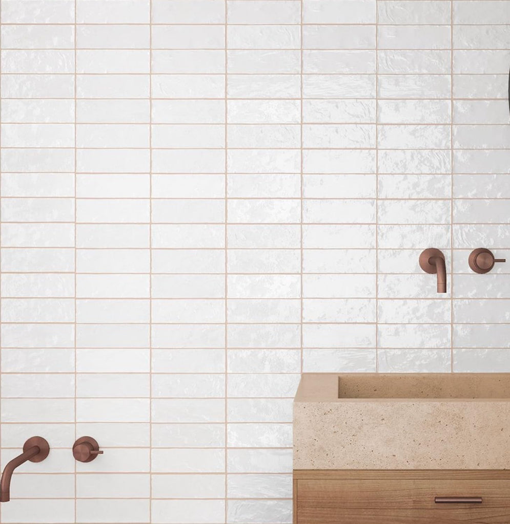 Rivian Zellige 2.5" x 8" Ceramic Wall Tile (5.38 Sq. Ft. / Case) (Blanc)