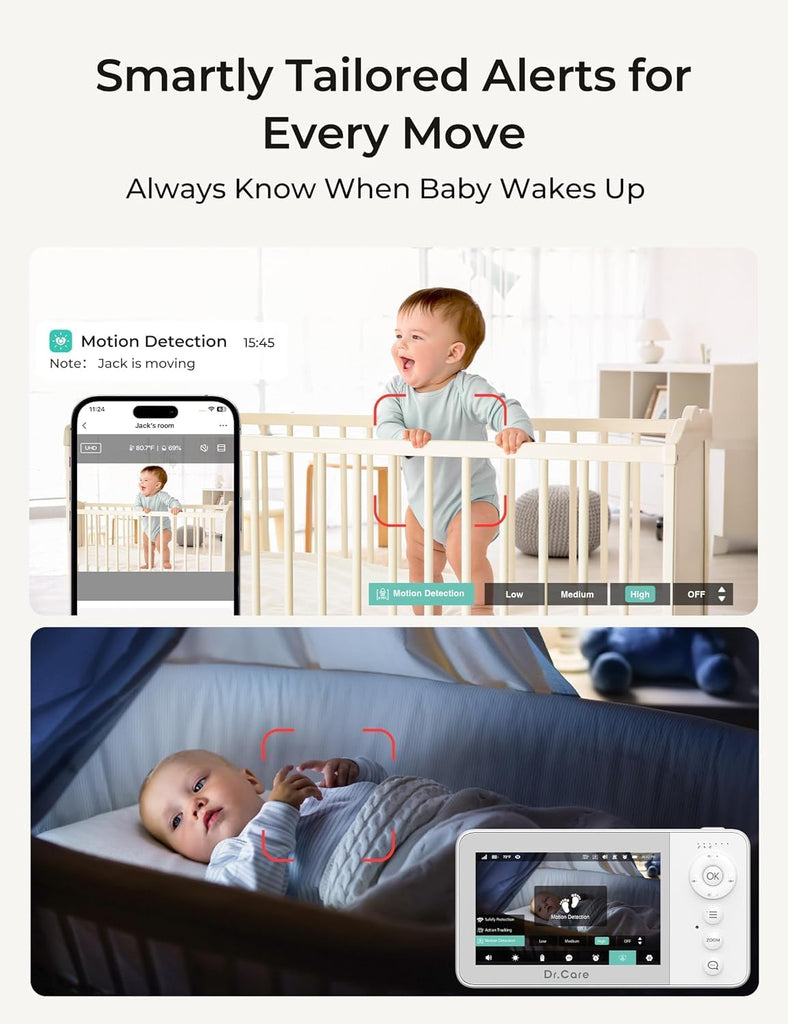 Smart WiFi Baby Monitor with Camera, 4" 720P Screen & 1080P Camera