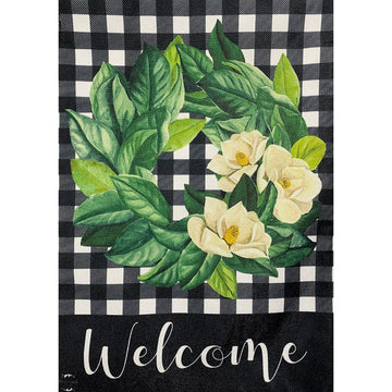 Winter House Flag 40x28 For Outdoor Magnolia Wreath Burlap For Winter House Flag
