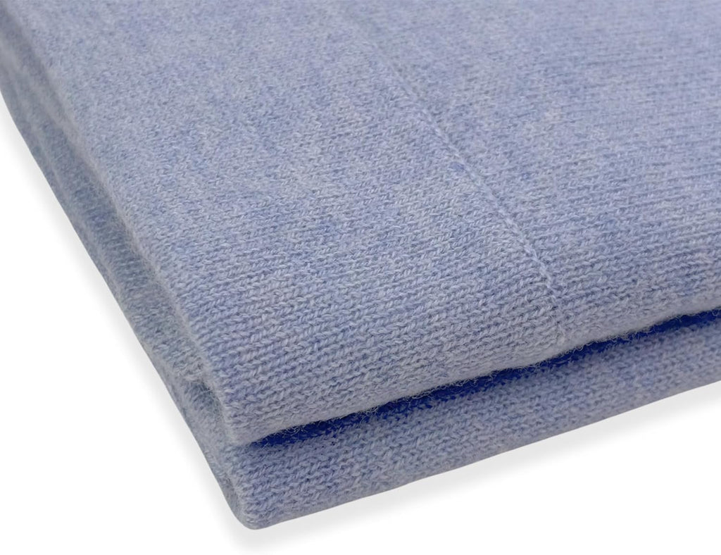 100% Cashmere Baby Blanket Luxe Knit 32" x 40" Blue