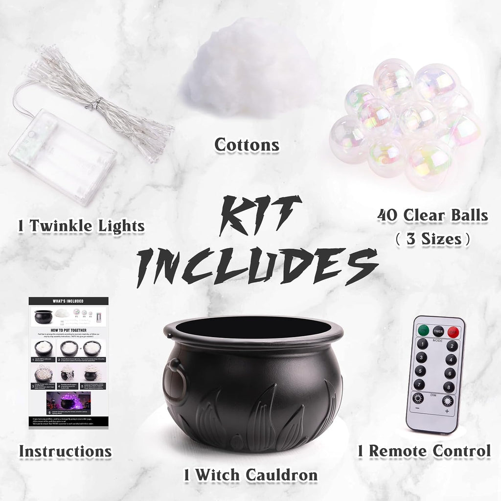 Halloween Decorations Indoor - DIY Bubbling Cauldron Set Decor