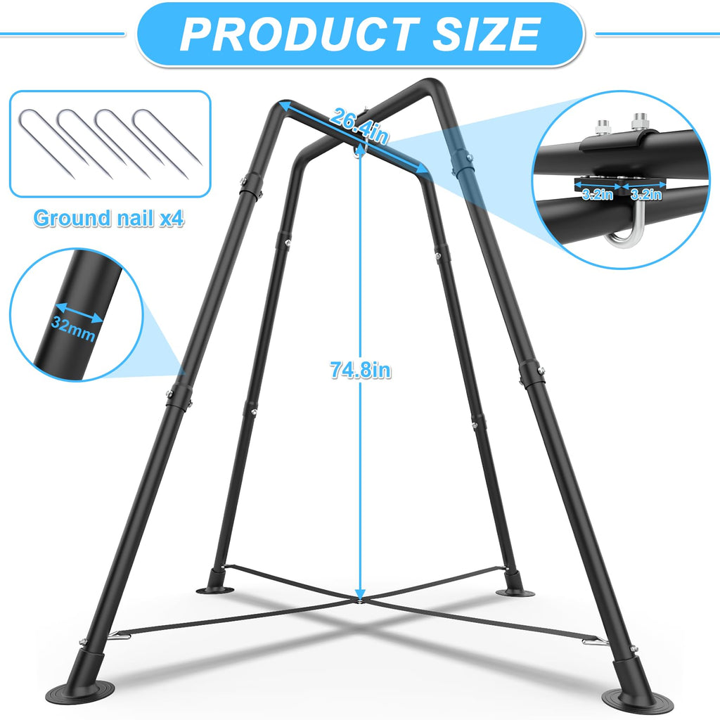 35" Saucer Swing Set with Stand, for Kids and Adults