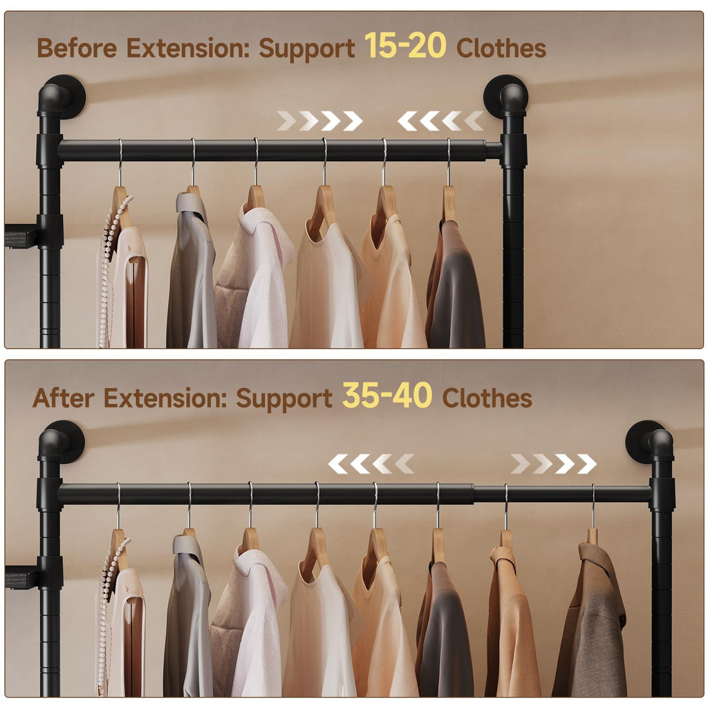 T3 Wall Mounted Industrial Pipe Closet Organizers Storage System