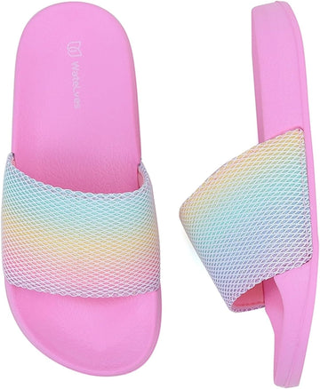 Girls & Boys Slide Sandals Kids Summer Slippers Slip On for Outdoor Beach Pool Shower (Little Kid/Big Kid)