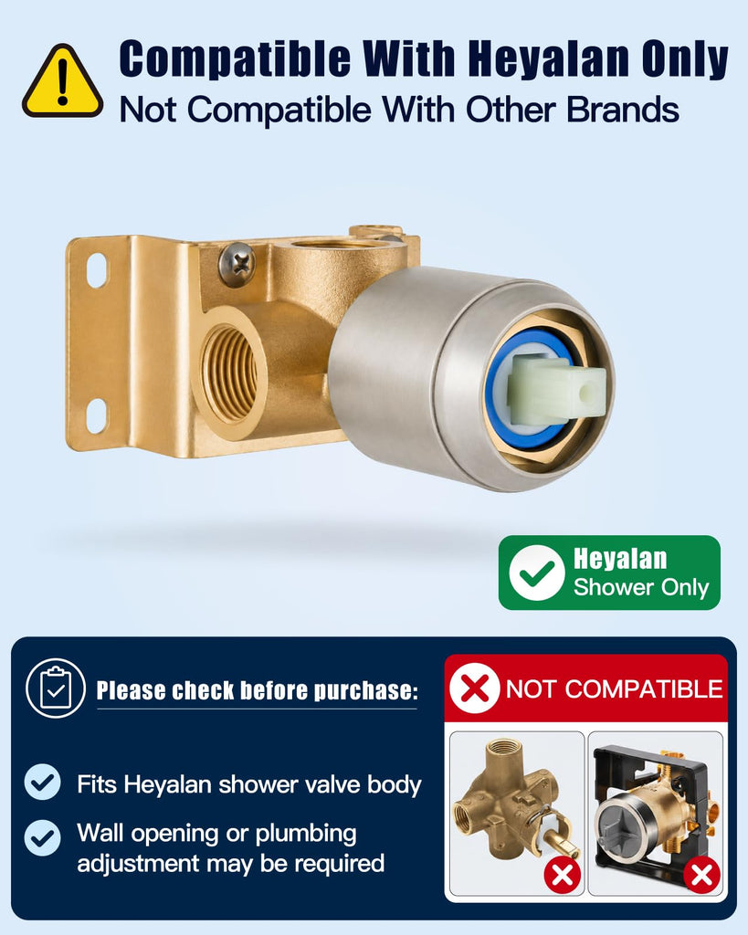12 Inch Square Rain Shower Faucet Set with Valve, Brushed Nickel