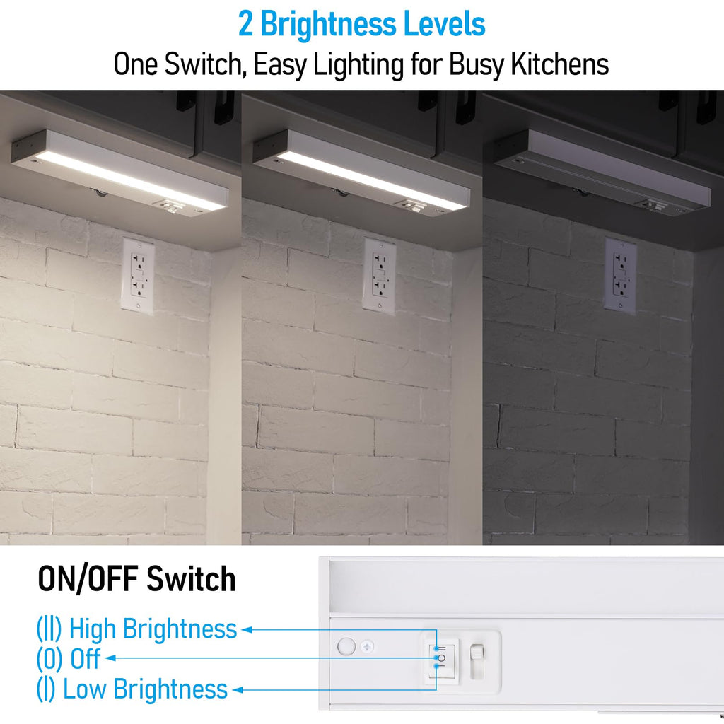 12 Inch 5CCT LED Under Cabinet Lighting Aluminum, White