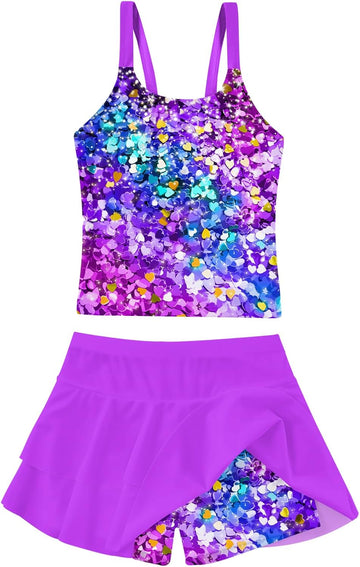 Girls Tankini Swimsuit Two Piece Bathing Suits with Shorts