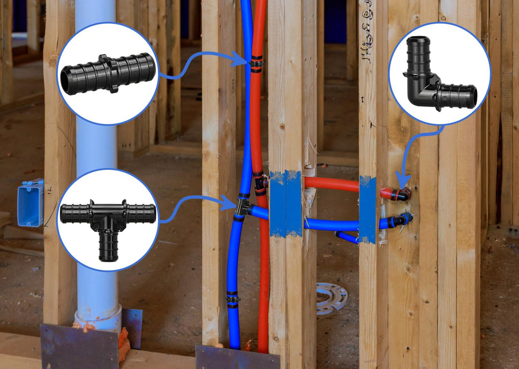 90pcs 1/2" Poly PPSU Barb Crimp PEX Fitting Combo, No Lead