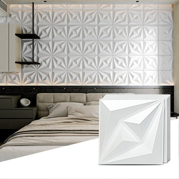 50 Pack 3D Wall Panels, 12x12 Inch, White
