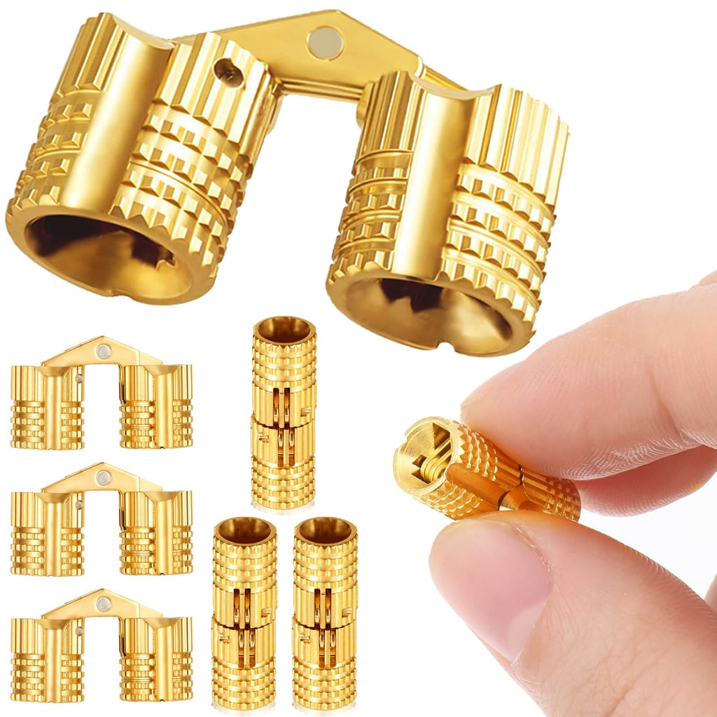 Brass Hidden Cylinder Hinges Set 60 Piece with Neodymium Magnets