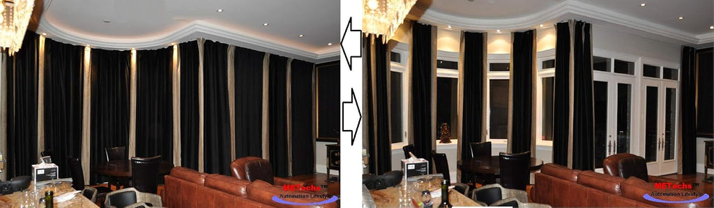 Custom Size 40" to 198" Flexible Bendable Curved Electric Motorized Traverse Remote Controlled Drapery Track for