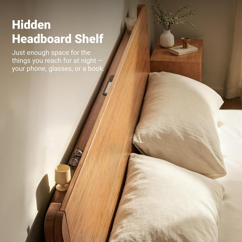 Bamboo Japanese Joinery Bed Frame with Headboard