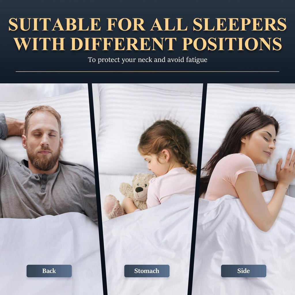 Bed Pillows for Sleeping Queen Size Set of 2 | Hotel Quality Breathable Cooling Down Alternative Microfiber Filled