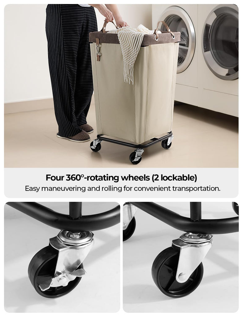 160L Laundry Basket with Wheels, Rolling Hampers for Clothing