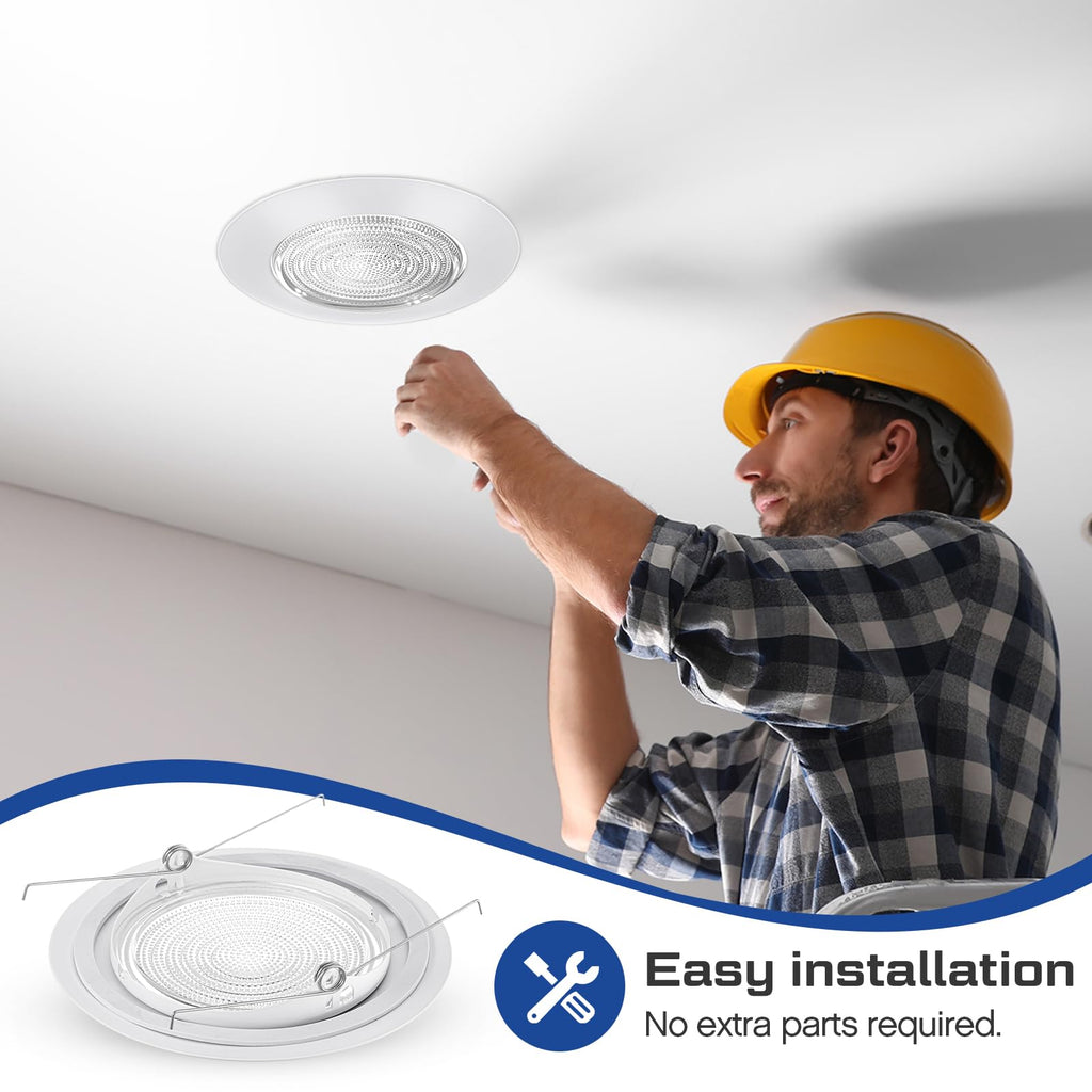 4 Pcs 6'' Shower Trim for Recessed Light Cover, White