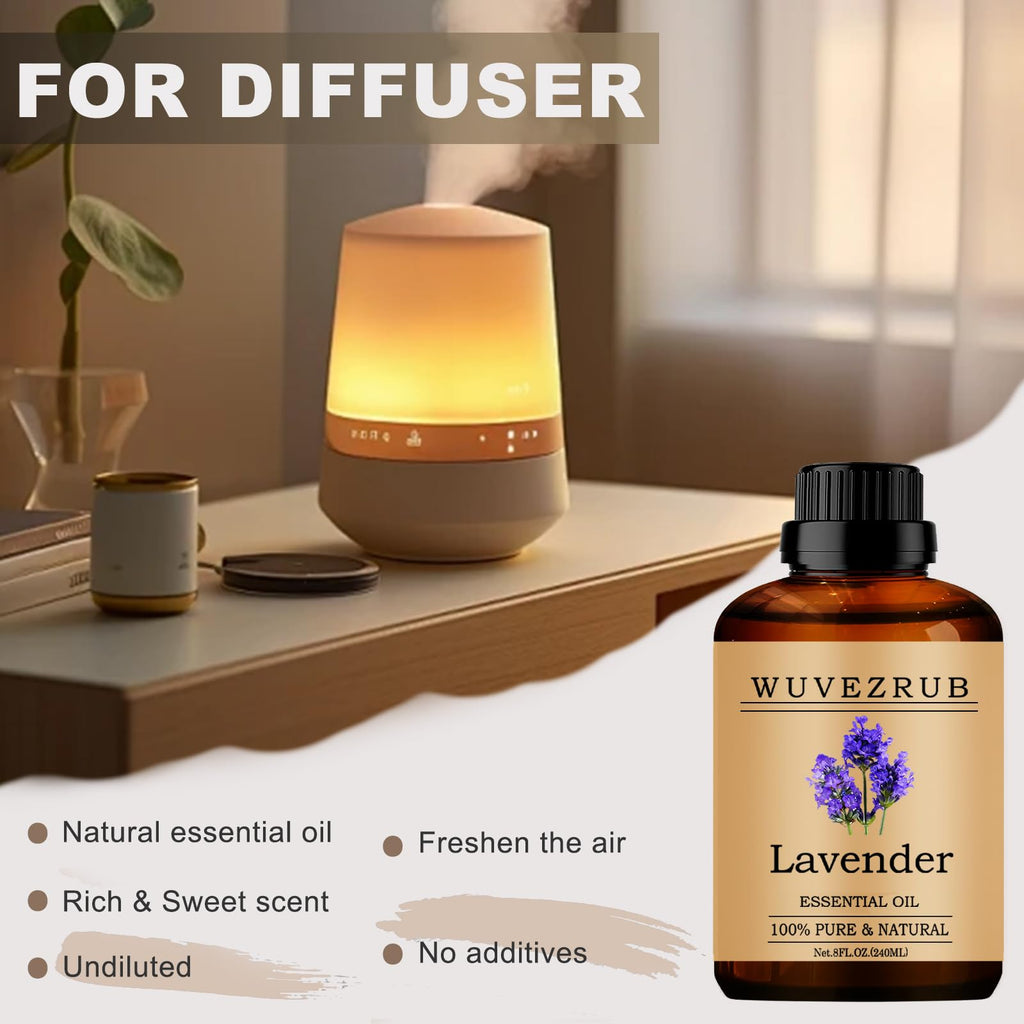 Lavender Essential Oil for Diffuser, Aromatherapy & DIY-240ml