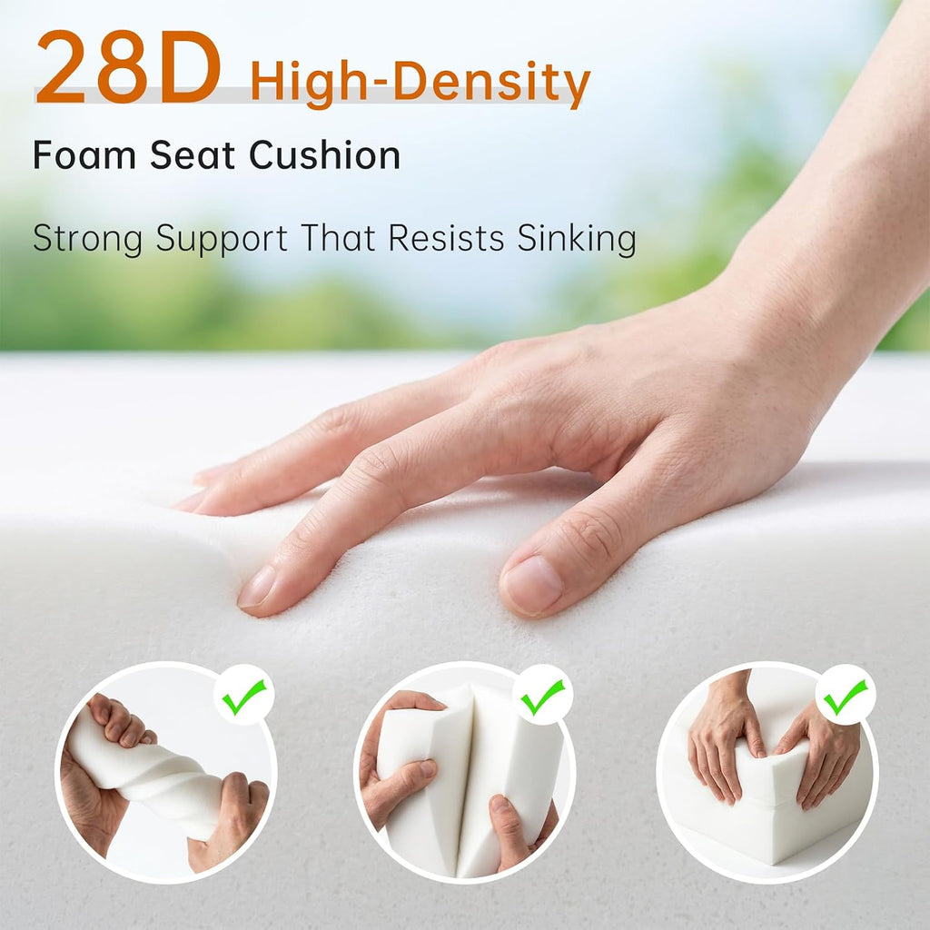 Luxury Outdoor Seat Cushion Set-22 x 24 x 6 Inch Outdoor Chair Cushions with Water Resistant & Removable Cover