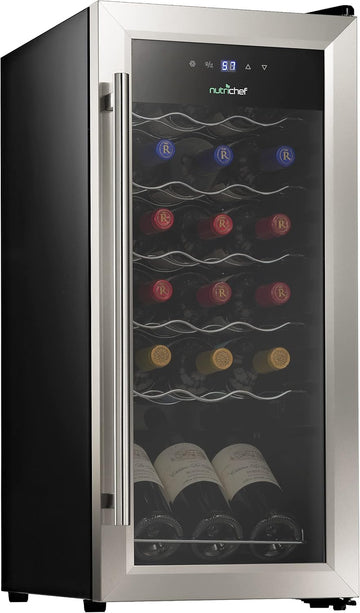 18 Bottle Slim Wine Fridge | Red and White Wine Chiller | Adjustable Temperature