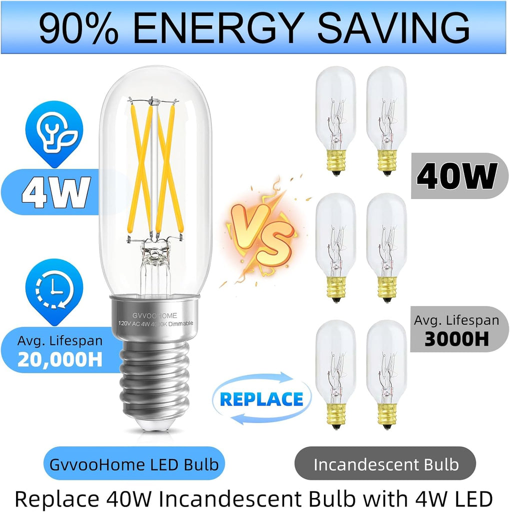 E12 T6 T25 LED Candelabra Bulb, 4000K Neutral White, 40W Equivalent