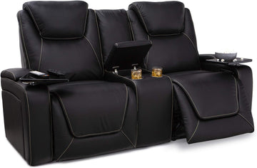 Colosseum Big & Tall Home Theater Seating - Living Room - Italian Leather - Power Recline, Headrests, and Lumbar