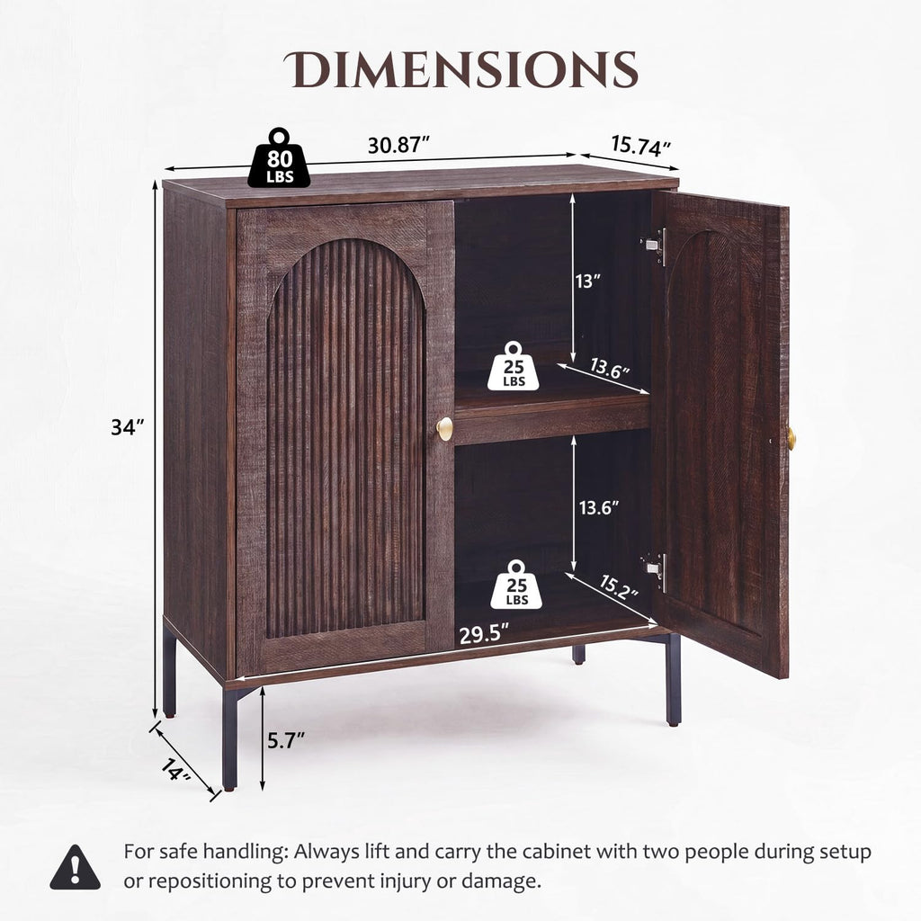 30.88" W Mid Century Modern TV Stands, Brown