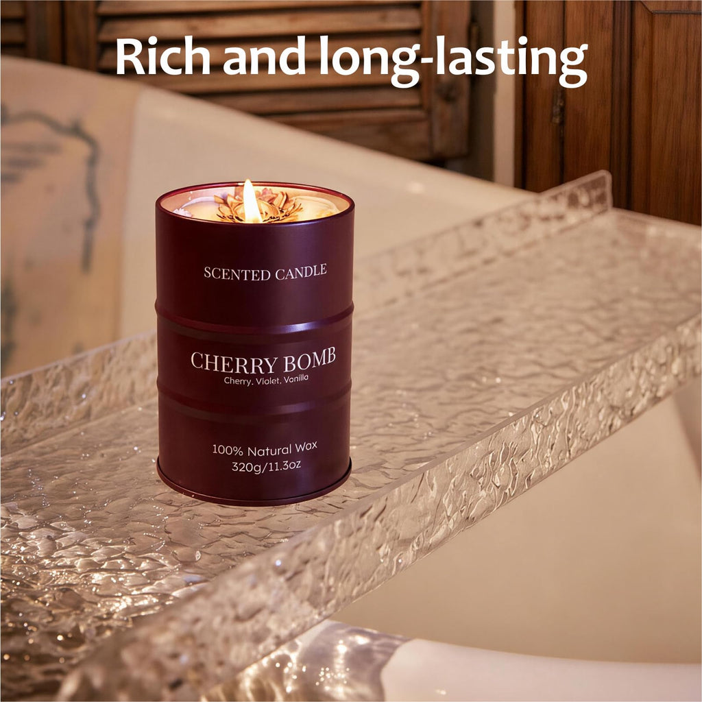 Cherry Soy Candle, 70‐Hour Long‐Lasting Highly Scented, 11.3oz Natural Soy Wax, SPA & Club