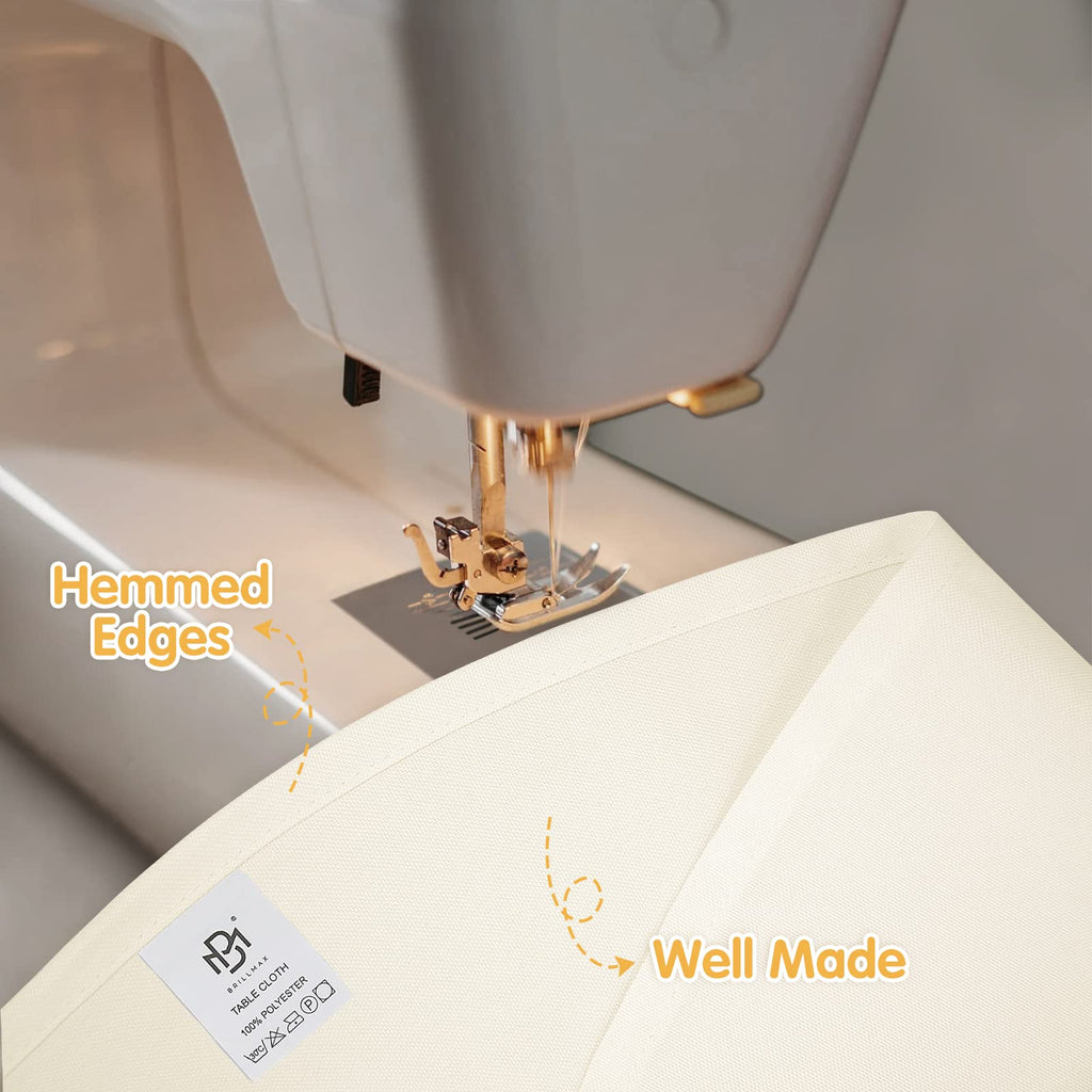 6 Pack Ivory Round Tablecloths 120 Inch for 60" Tables