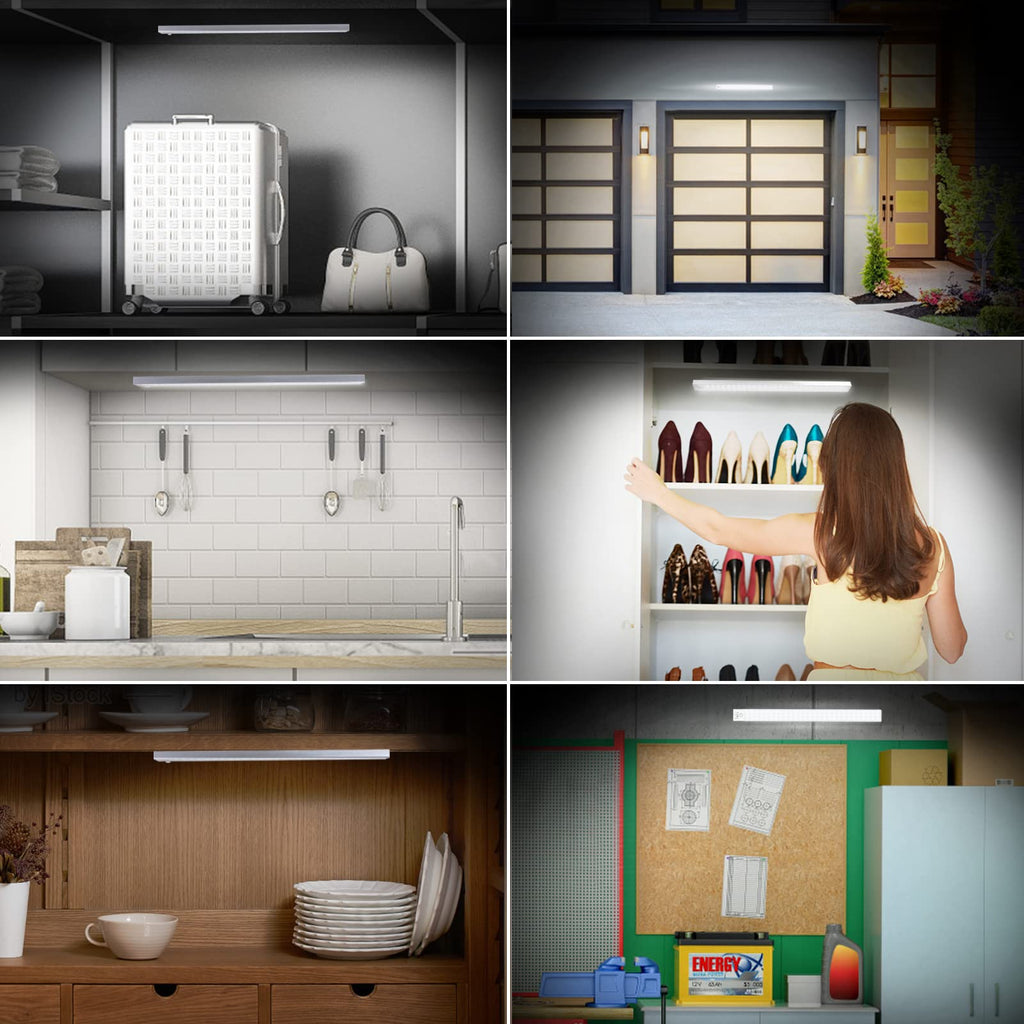 60 LED Closet Lights Battery Powered, Super Bright Under Cabinet Lighting, Motion Sensor Light, Wireless, 2400mah