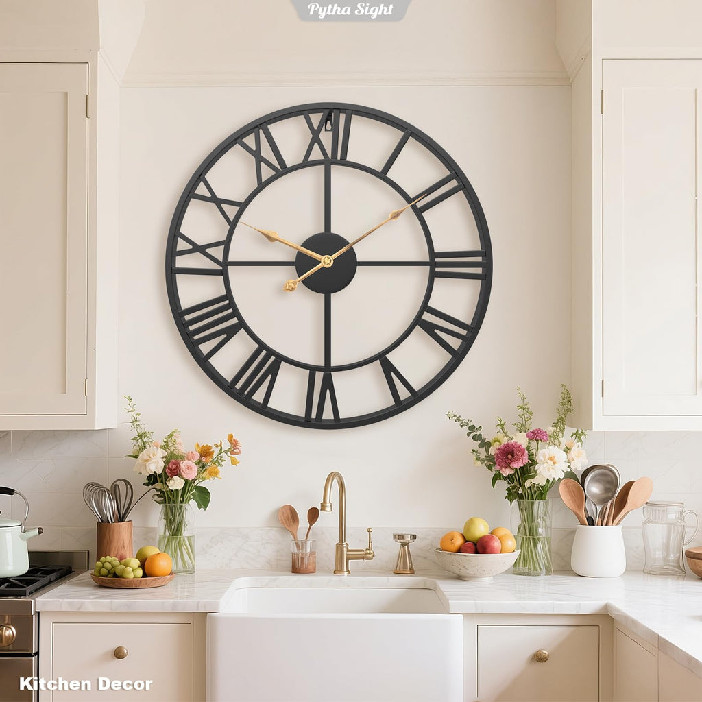 30 Inch Black Large Roman Numeral Wall Clocks