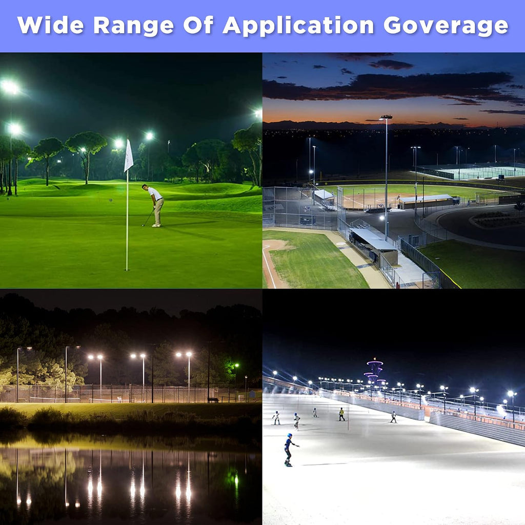 500W LED Stadium Lights Outdoor, 30 Degree Arena Lamp | 70000Lumens 5000K Commercial Sportlight, 0-10V Dimmable IP65