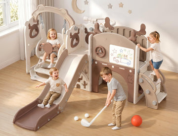12 in 1 Toddler Slide and Swing Set, Kids Slide for Toddlers 1-3 Years Old Baby, Indoor Outdoor with Basketball Hoop