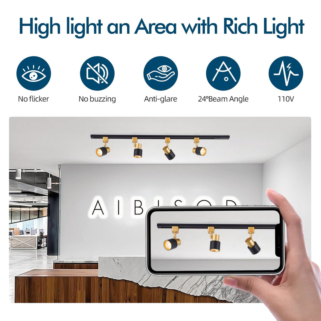 10W LED Track Lighting Heads H Type, 3000K Track Light Heads 8 Pack