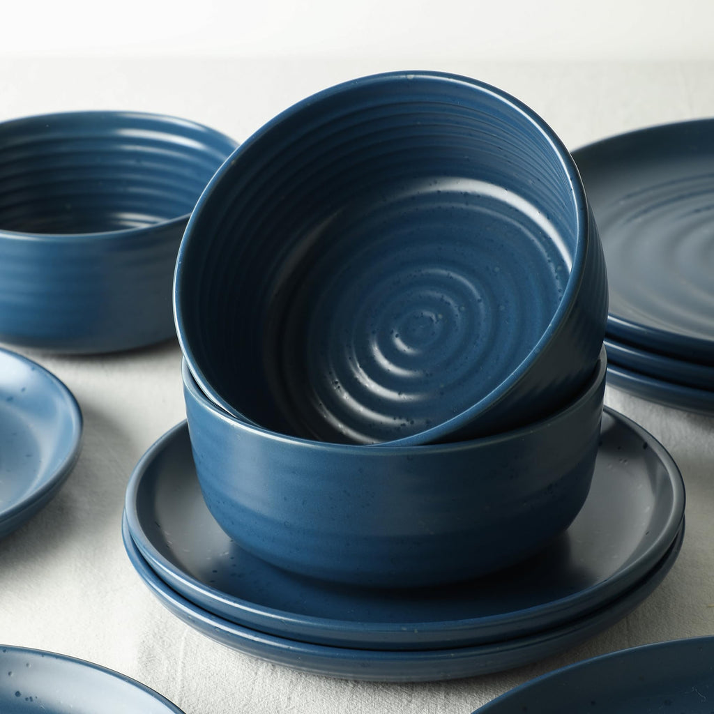 Ion 12-Piece Dinnerware Set Stoneware, Blue