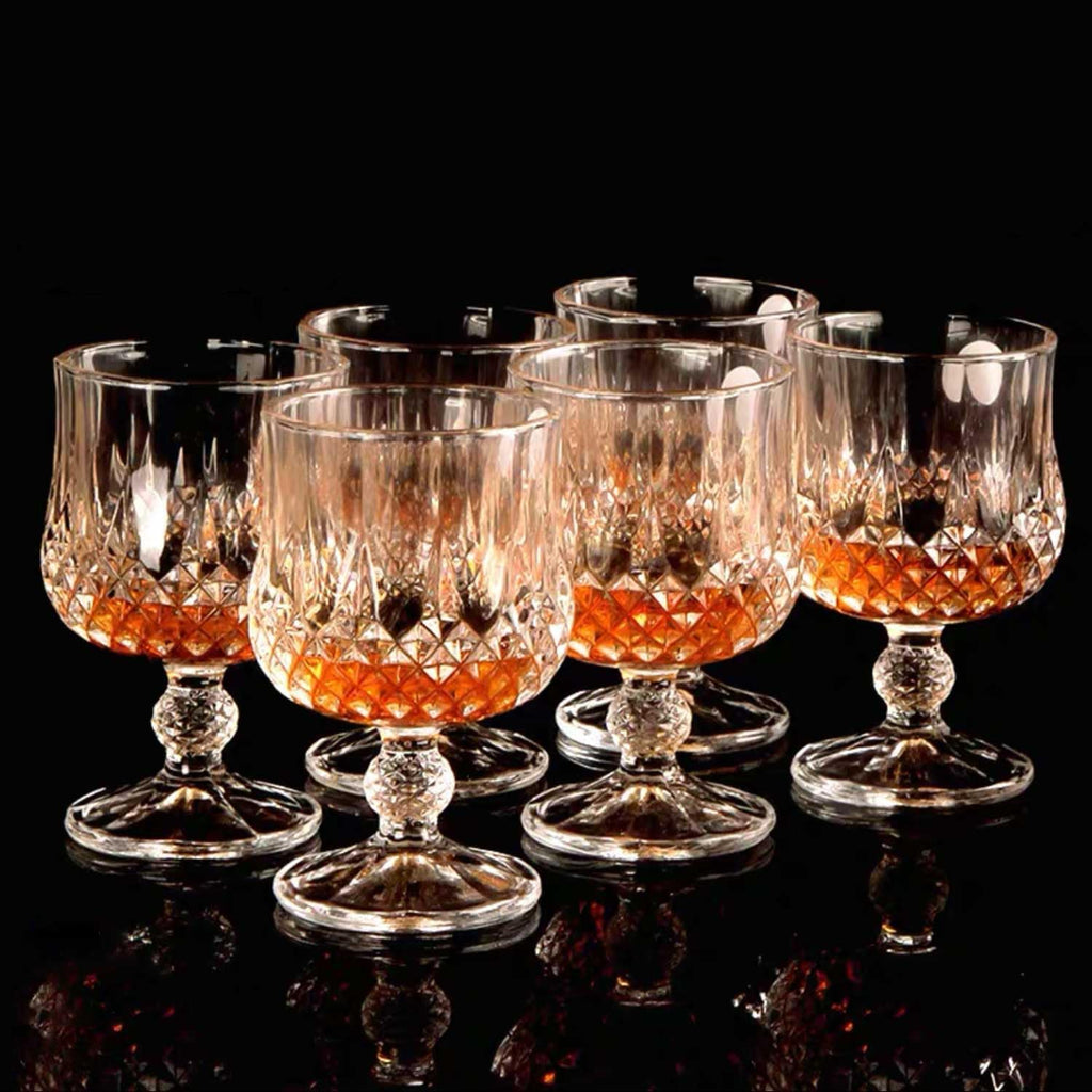 Bourbon Clear Whiskey Decanter,Hand painted Liquor Decanter Glasses Set, Crystal Design Decanter and 6 - Set of 168