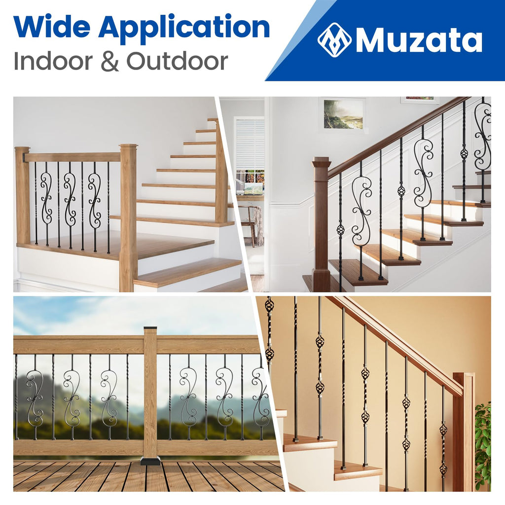 10 Pack 44" Double Twist Hollow Iron Balusters WT14