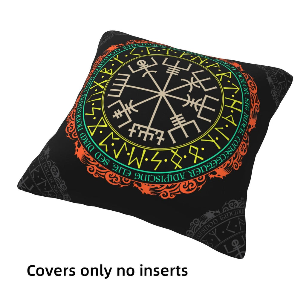 Vegvisir Viking Scandinavian Throw Pillow Covers 18x18 Inch Set of 4