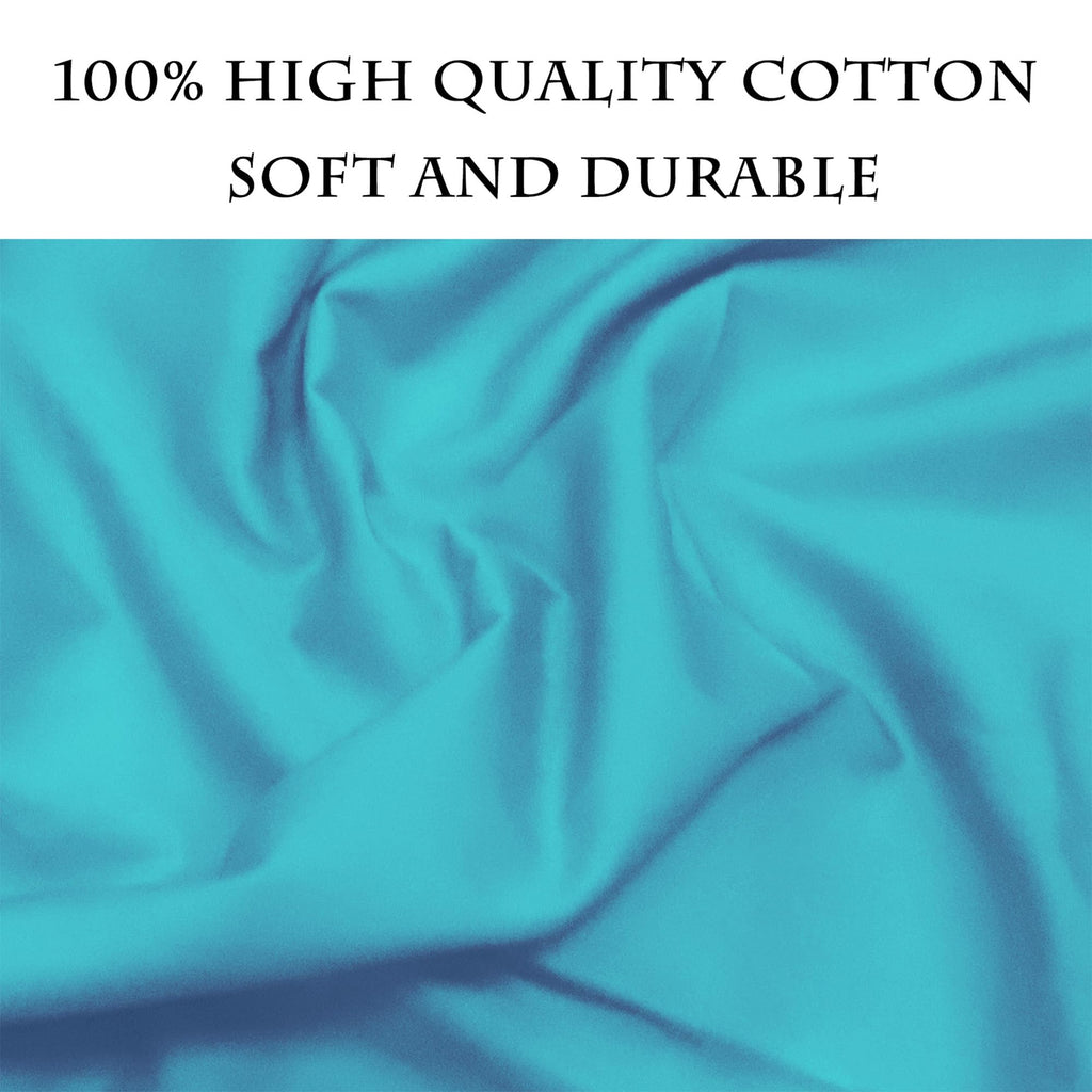 Turquoise Cotton Fabric 1 Yard, 100% Natural Cotton Poplin Fabric by The Yard, 59 Inches Wide Lining Fabric for