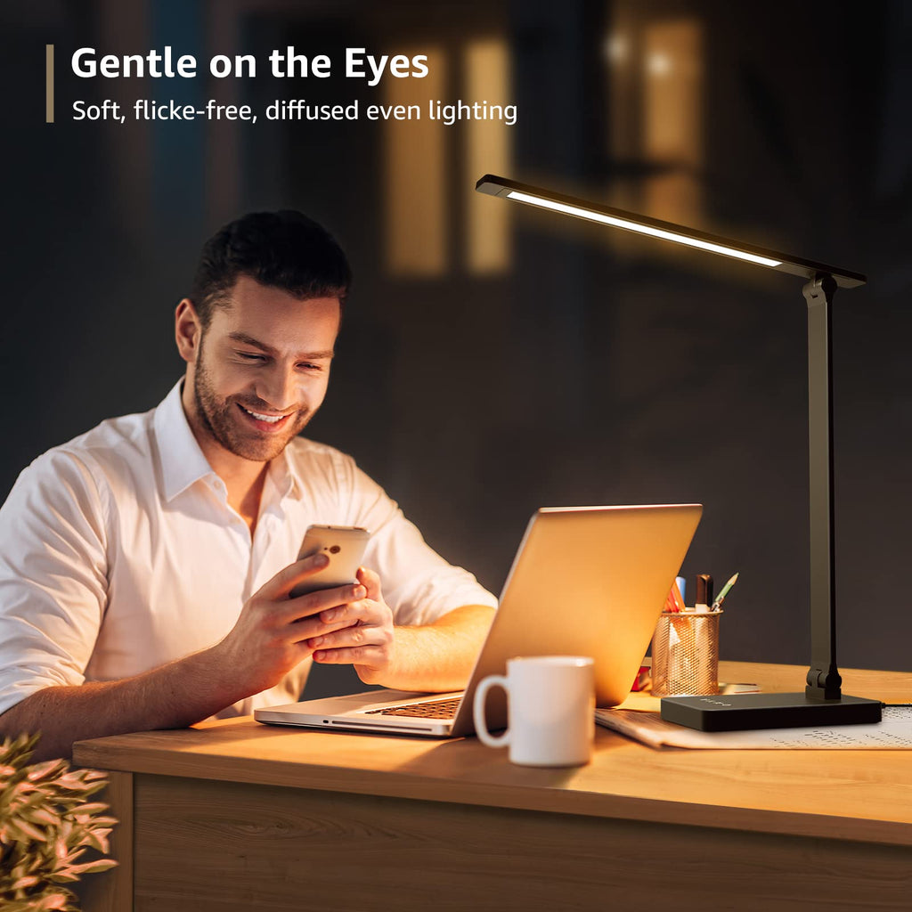 LED Desk Lamp, 9.5W 750LM Touch Desk Light, Black