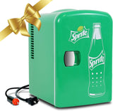 Sprite Mini Fridge 4L Portable Thermoelectric Cooler with Iconic Sprite Logo Dual Power 110V AC/12V DC for Home Office