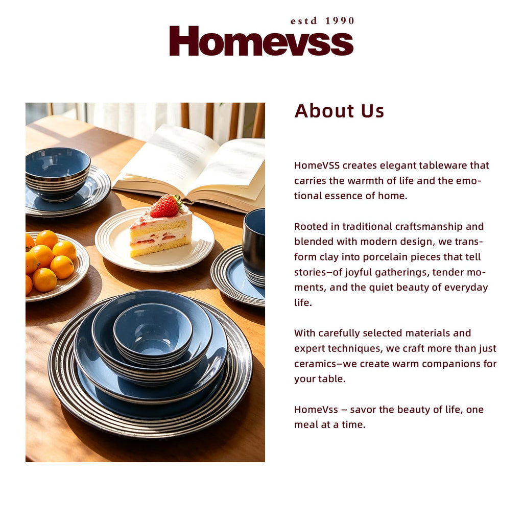 48 Piece Dinnerware Set, Ceramic Plates and Bowls Sets for 8, Microwave and Dishwasher Safe, Handcrafted Tree Bark