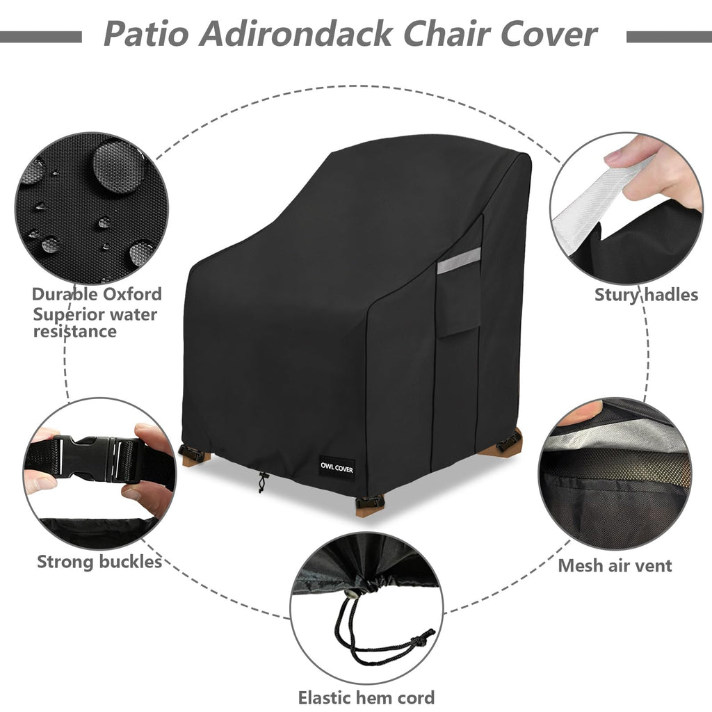 Outdoor Chair Covers 37"W x 40"D x 36"H, 600D Heavy Duty Waterproof Patio Chair Cover, Outdoor Furniture Covers for