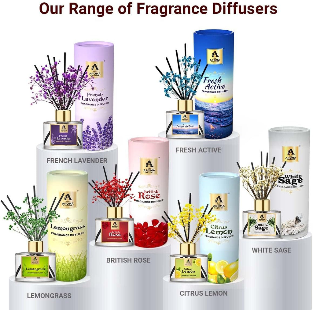 Fragrance Reed Diffuser Set with Natural Essential Oil, Aroma Sticks & Real Preserved Flowers | Luxury Home Decor