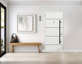 Front Exterior Prehung Steel Door/Deux 6683 Natural Oak/Entry Metal Modern Painted W36 x H80 Right Hand Inswing