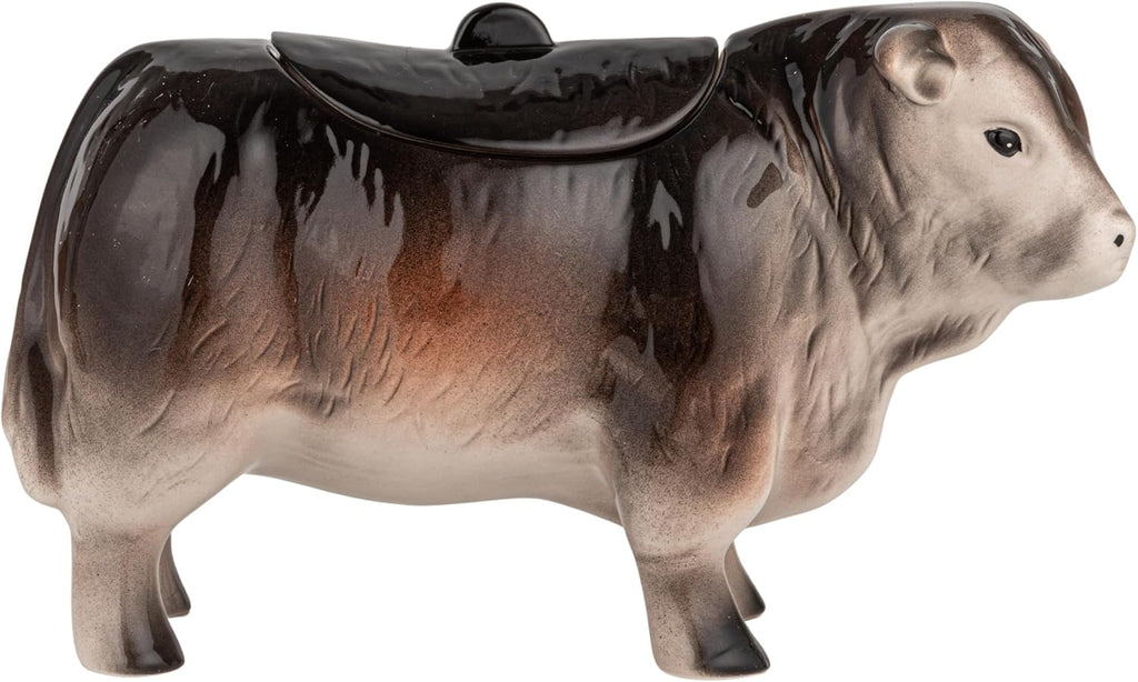 Vintage Ceramic Cow Cookie Jar, Black and Brown
