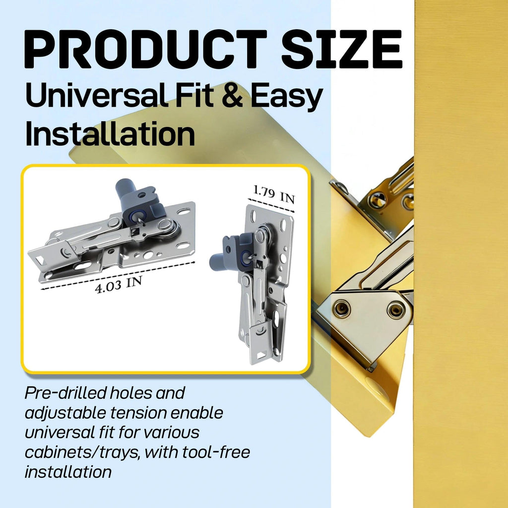 Soft-Close Pivot Hinges 2-Pack, Silent Tip Out Tray & Cabinet Hinges, Heavy-Duty Self-Closing /Bathroom
