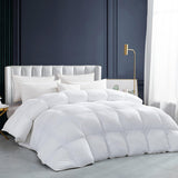 Luxurious White Solid Heavy Weight, Twin Goose Feathers Down Comforter for Winter Weather Duvet Inse